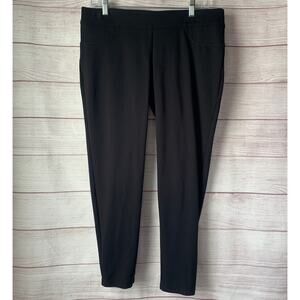 Luxe Slims Black Ankle Leggings Collant Sans Pieds Faux Pockets Size L (14-16)